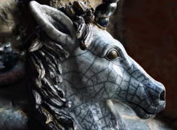 Licorne cuisson Raku création gaia-seva Licorne cuisson Raku création gaia-seva